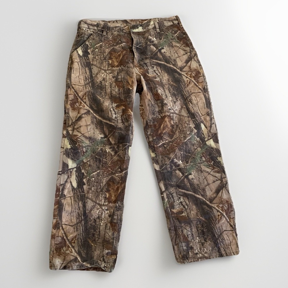 VTG Carhartt Realtree AP Camo Carpenter Pants B235 CAP 36x30 Dungaree